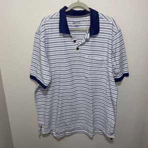Duluth Trading Company Men’s Polo Size XLT Blue White Stripes